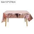 thumbnail image 2 of Manteles,Juego de manteles de papel de aluminio para fiestas, manteles impermeables de plástico brillante para bodas, fiestas de compromiso, 54 x 108 pulgadas Adepaton BST3015683-3, 2 of 5