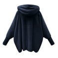 thumbnail image 4 of Vinsonshop Fuzzy Cardigan Winter Cardigan for Women Hooded Cardigan for Women Fleece Cardigans for Women Fluffy Cardigan Sherpa Cardigan Open Front Cardigan for Women Navy S, 4 of 4