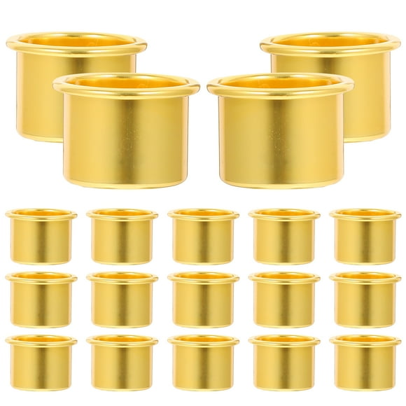 30 portavelas de metal sencillos para fiestas, candelabros de aluminio, bandejas para velas