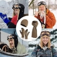 thumbnail image 5 of Cálido gorro de punto de invierno para mujer, guantes para pantalla táctil, conjunto de bufanda larga, gorro de calavera forrado de lana, bufanda de cuello para mujer y hombre, 5 of 5