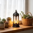 thumbnail image 5 of Hexagonal LED Electronic Candle Light with Black Metal Frame Vintage Indoor Patio Hanging Ambient Decor Lamp, 5 of 6