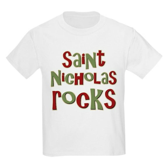 CafePress - Saint Nicholas Rocks Kids Light T Shirt - Light Classic Kids Graphic, Short Sleeve T-Shirt, Sizes XS-XL