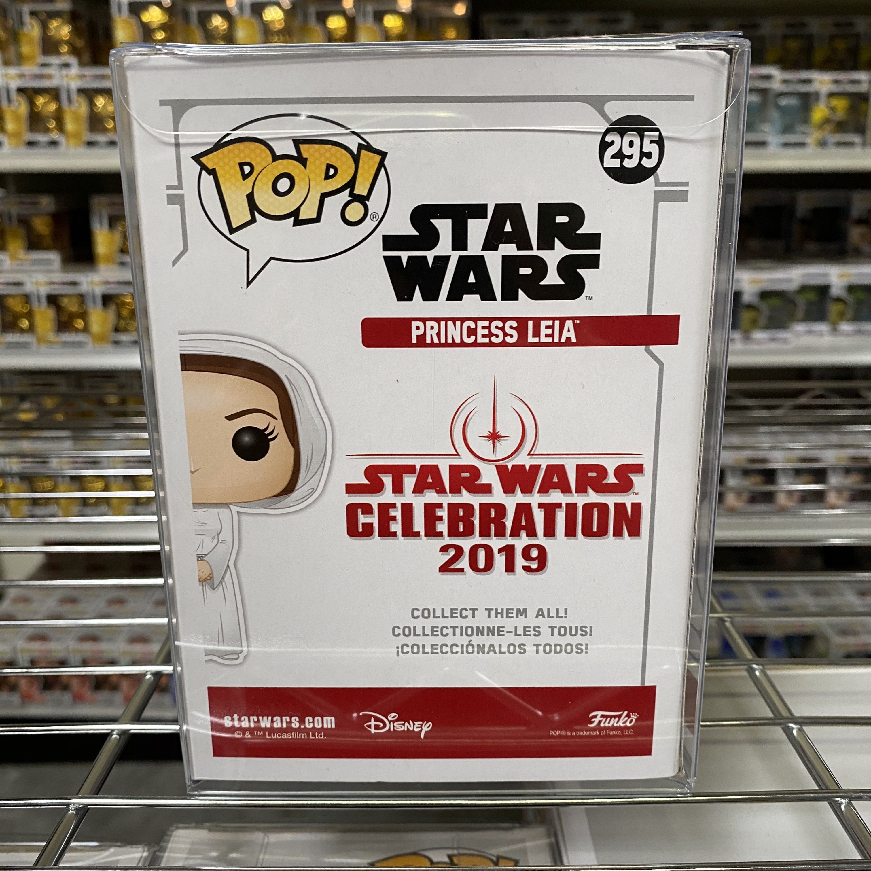 Exclusive Details about   Funko Pop Star Wars Princess Leia #295 gold Chrome 2019 Galactic Conv 