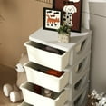 thumbnail image 2 of Resenkos Kids 30" 4-Tier Storage Unit Dresser Tower - With 4 Drawers, Cream White, 2 of 7
