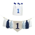 thumbnail image 2 of Banner de silla alta para primer cumpleaños, accesorio fotográfico, decoración para fiesta de primer cumpleaños azul, 2 of 9