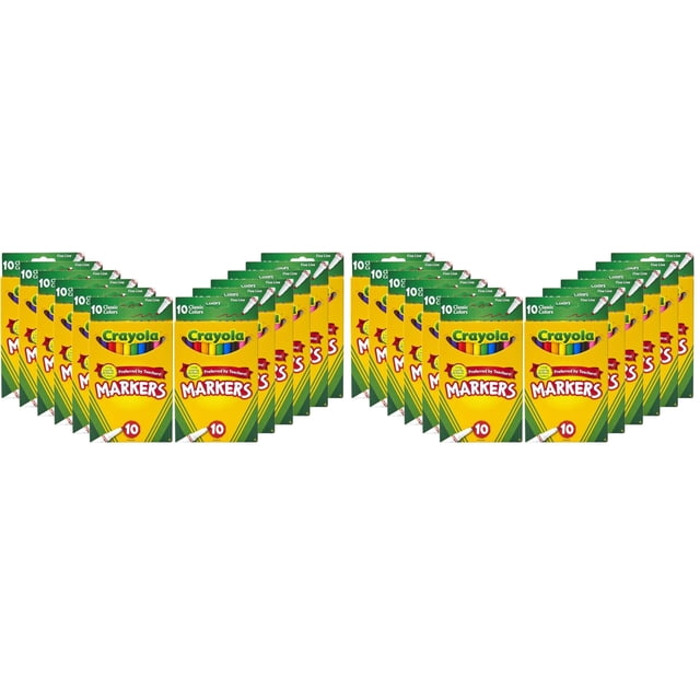 Marcadores de Punta Fina Crayola Paquete de 24, 10 Colores