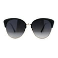 thumbnail image 1 of Womens Classic Retro Gothic Rounded Half Rim Cat Eye Black Gold Smoke, 1 of 4