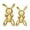 Gold Abstract Balloon Solid Rabbit Animals S/2 12", 11"H, variant on 12", 11"H Silver Porcelain Abstract Balloon Rabbit Sculpture, by DecMode (2 Count)