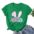 thumbnail image 2 of Savings Easter Womens Short Sleeve Shirts Casual Round Neck Cute Print Tee Summer Lightweight Pullover Tops (3XL, A Green), 2 of 3