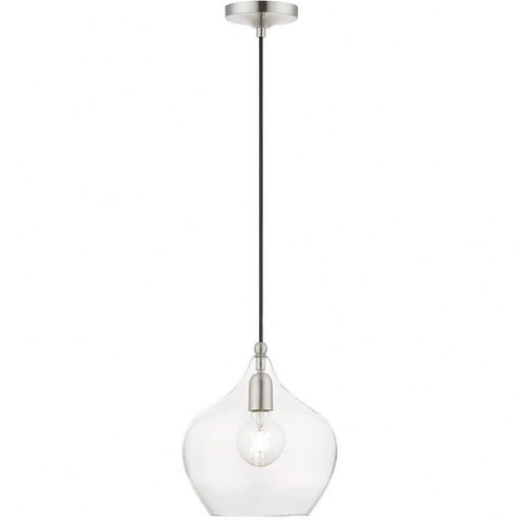 1 Light Pendant in Transitional Style-17 inches Tall and 9.75 inches Wide-Brushed Nickel Finish Bailey Street Home 218-Bel-4829355