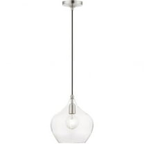 1 Light Pendant in Transitional Style-17 inches Tall and 9.75 inches Wide-Brushed Nickel Finish Bailey Street Home 218-Bel-4829355