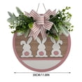 thumbnail image 6 of Easter Bunny Wooden Door Hanger with Bow, Rustic Spring Wreath Sign for Indoor & Outdoor Home Decor, 6 of 6