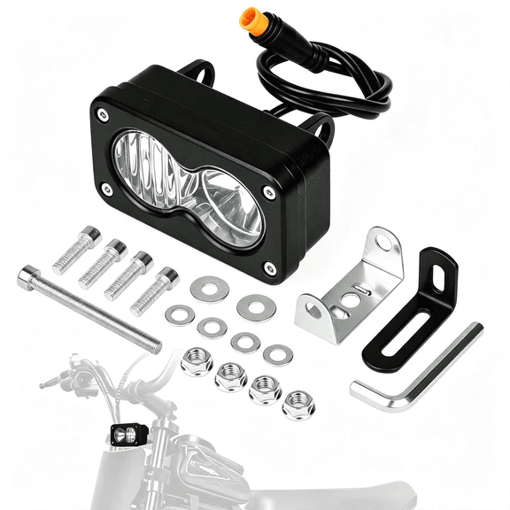 HIBIBUD Baja Light for Ebike,3 Pin Plug and Play Led Headlight,Super Bright Front Light Bar Accessories,Compatible with Q20/Q20 Pro Electric Bike