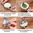 thumbnail image 2 of Stainless Steel Dough Presser Cutter+Dumpling Pie Mould Maker Tool Darling Dumpling Dumpling Organic Dumpling compatible with Machine Pasta Dumpling Kids Book Organic Vegetable for Cheese Making Pasta, 2 of 4