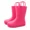 Fuchsia, variant on Boys Girls Waterproof Rain Boots Kids Toddler Solid Color Rain Shoes with Easy On Handles