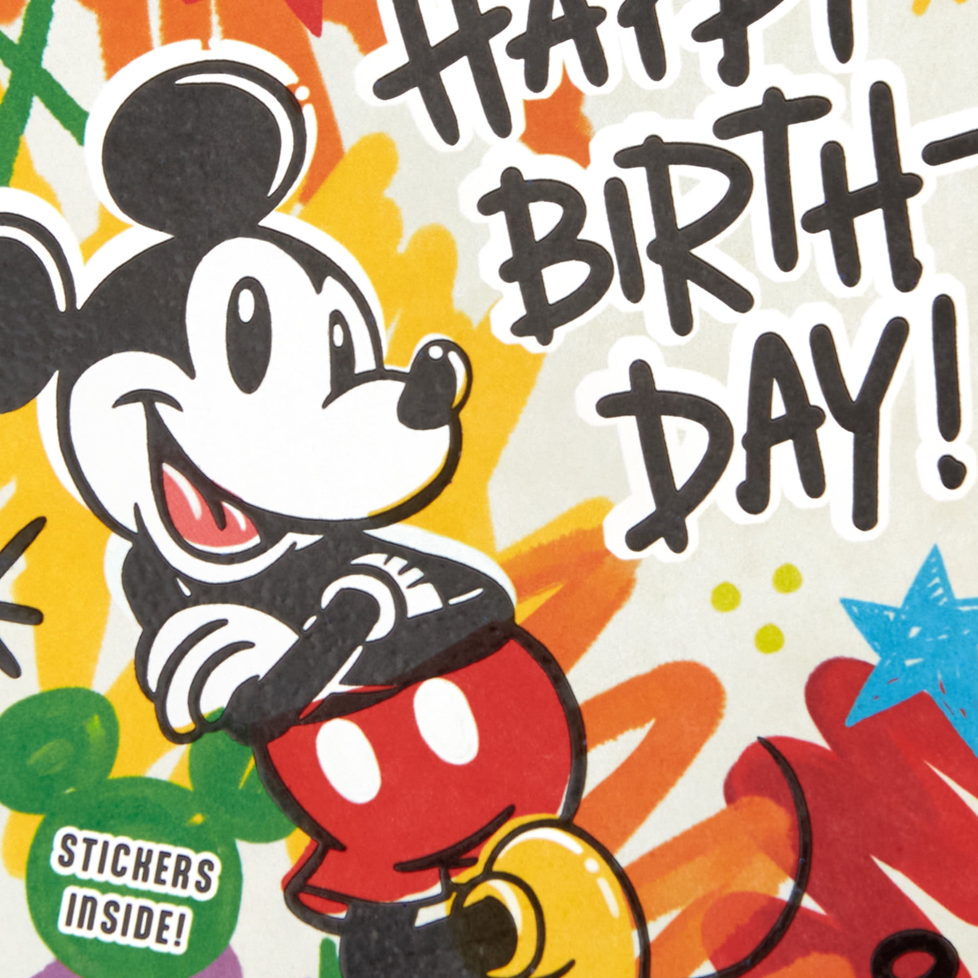 Hallmark Disney Mickey Mouse Birthday Card for Nephew With Stickers (Your True Colors Are Amazing)