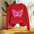thumbnail image 5 of Craaazy Sweatshirts For Women Breast Cancer Awareness Sweatshirts Ribbon Print Casual Long Sleeve Shirts Gifts For Women, 5 of 5