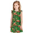 thumbnail image 1 of Balery Flamingo Camisón de princesa para niñas, pijama de algodón con mangas abullonadas, suave y bonito.-Medium, 1 of 6