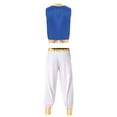 thumbnail image 3 of Aislor Men's Arabian Prince Cosplay Costume Sets Metallic Open Front Waistcoat with Long Pantsb Size M-3XL White M, 3 of 6