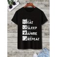 thumbnail image 2 of Japanese Print Men's Short Sleeve Round Neck T-shirt Casual Regular Fit Graphic Tee Loungewear Pajama Top for Summer, 2 of 6