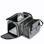 Dadypet Expandable 600D Material Travel Pet Carrier Soft Sided Foldable Pet Dog Cat Carrier Bag with Fleece Mat Large Space Easy Carry on Luggage with Pockets to Store Goods Most Airline App