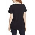thumbnail image 3 of Jessica Simpson Women's Flutter Sleeve Tee Relaxed Fit V-Neck T-Shirt-Black / S, 3 of 3