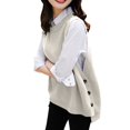thumbnail image 3 of Tianiyouqing Women's Sleeveless Sweater Vest Round Neck Loose Ribbed Kint Pullover Tops Khaki, 3 of 6