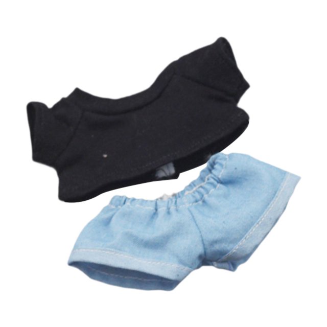 pantalones de muñeco de peluche, disfraces, ropa DIY, viste tus propias muñecas educativas para coordinación de muñecas de 5,91 pulgadas la camisa negra