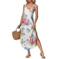 thumbnail image 2 of HOXZODT Womens Easter Dress 2026 Sleeveless Maxi Summer Dresses for Women Holiday Bunny Egg Print, White, S, 2 of 5