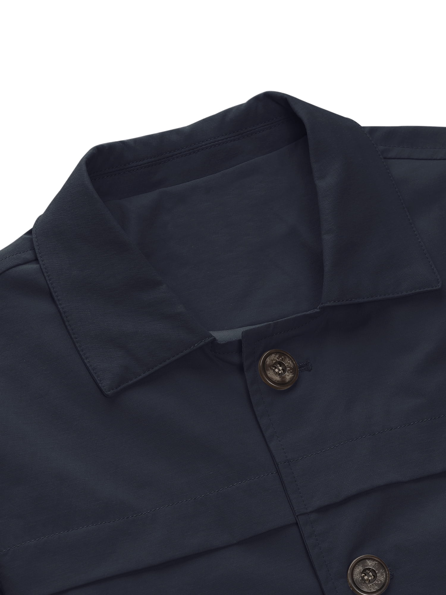 DARING DIVA Men's Trench Coat Lightweight Single Breasted Jacket Overcoat L Navy Blue