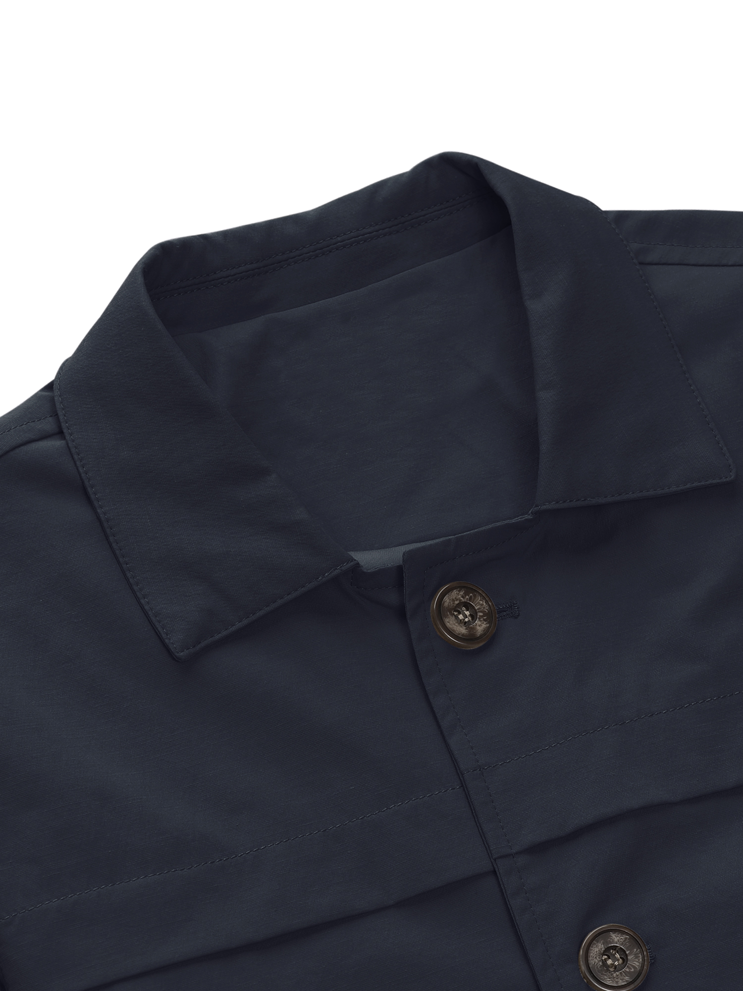 MODA NOVA Big & Tall Men's Trench Coat Single Breasted Jacket Overcoat Navy Blue XLT - image 5 of 6