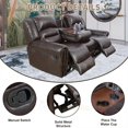 thumbnail image 5 of Pon Living Furniture Inc Rivet Decorate Contemporary Breathable Leather Reclining Adjustable Sofa with USB Charging Ports, Dark Gray, 5 of 6