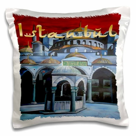 3dRose Sultan Ahmed Mosque - istanbul, islamic, sultan ahmed mosque, mosque, sultanahmet camii, blue mosque, Pillow Case, 16 by 16-inch