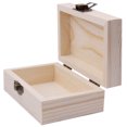 thumbnail image 4 of Wood Box With Lid Wedding Day Memory Box Blank Jewelry Box Trinket Storage Box, 4 of 7