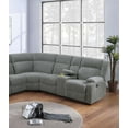 thumbnail image 4 of Elegant Comfortable Manual Motion Sectional w Console Cup Holders Smoke Fur-Like Corduroy Living Room Reclining Couch, 4 of 5