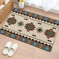 thumbnail image 2 of Bathroom Rugs 2x3 Ft, Boho Southwest Non Slip Area Rugs for Kitchen Bedroom Entryway, Farmhouse Aztec Tribe Brown Blue Plaid Washable Carpet Runner Rug Floor Mats for Bedroom Home Decor, 2 of 9