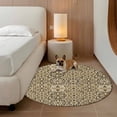 thumbnail image 2 of Traditional Morocco Round Area Rug 3Ft Washable Small Circle Rugs for Kitchen Entryway, Vintage Abstract Geometric Art Brown Non-Slip Carpet Floor Mats Indoor Outdoor Carpet Runner Home Decor, 2 of 8