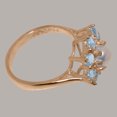 thumbnail image 4 of LBG British Made 10k Rose Gold Cultured Pearl & Aquamarine Womens Engagement Ring - 33 size options - Size 4.75, 4 of 6