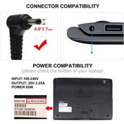 Lenovo Laptop Charger Lenovo 65W Laptop Charger for Lenovo IdeaPad 110 Flex 3 4 5 6 Series Flex 5-1470 5-1570 S145 S340 Certified Power Supply Cord