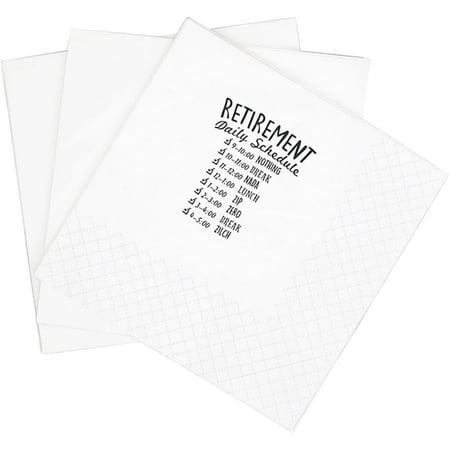 20pcs Funny Retired Schedule Cocktail Napkins, Funny Retirement Gifts Paper Cocktail Napkins for Women Men Dad Mom Retirement Table Decor | , 5x5" 5"x5"