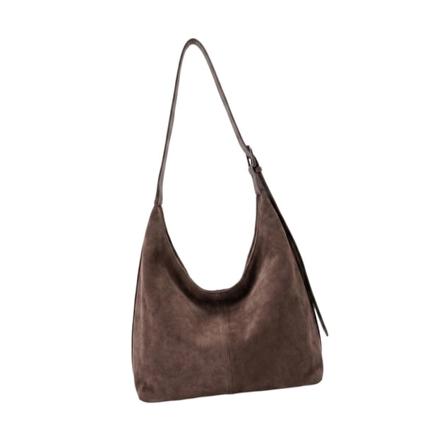 Bolso tipo hobo multiusos de gamuza sintética para uso diario, fines de semana y trabajo en la oficina. Café