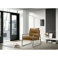 thumbnail image 6 of Omax Decor Colin Stainless Steel & Genuine Leather Accent Chair in Caramel, 6 of 7