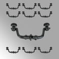 thumbnail image 2 of Renovators Supply Black Wrought iron Drawer Bail Pull 4.38 in. L Antique Kitchen Cabinet Drop Style Swing Handles Rust Resistant Powder Coat Finish w/Screws Pack of 10, 2 of 10