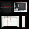 thumbnail image 3 of Lighted Medicine Cabinet with Mirror & LED Light for Bathroom, Wall Mounted Aluminum Mirror Cabinet with Storage and Power Strip for Home,White, 31.5'' x 23.6'', 3 of 9