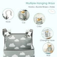 thumbnail image 3 of Pluokvzr Hanging Diaper Caddy Organizer - Diaper Stacker for Changing Table, Crib(Gray Cloud), 3 of 8