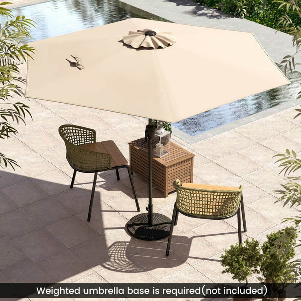 Spaco 7.5 Feet Outdoor Patio Heavy Duty Market Umbrella, Outdoor Shade with Push Button Tilt, Beige