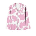thumbnail image 4 of CALAFEBILA Two Piece Pajamas for Women Button Down Pjs for Women Nightgown Notch Collar Tie Dye Tops with Pocket and Pants, 4 of 4