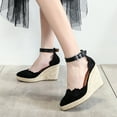 thumbnail image 2 of NOKIO Embroidered Hollow Out Wedge Heels Women Rope Shoes Ankle Wrap Toe Platform Retro Lady Comfy Espadrille Pumps Sandals, 2 of 6