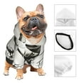 thumbnail image 3 of Goofa Black And White Rose Pattern Small Dog Sweater Hoodies Pet Grey Hooded Soft Fleece Sweatshirts with Pocket Fall Winter Puppy Cat Sweaters Warm Clothes-X-Small, 3 of 8