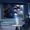 thumbnail image 2 of Mini Gaming Projector,WiFi6 Bluetooth Portable Projector Support 4K Full HD 1080P/Auto Correction/180 Degree Flip Smart Home Theater Projector/Gaming Playing, 2 of 10